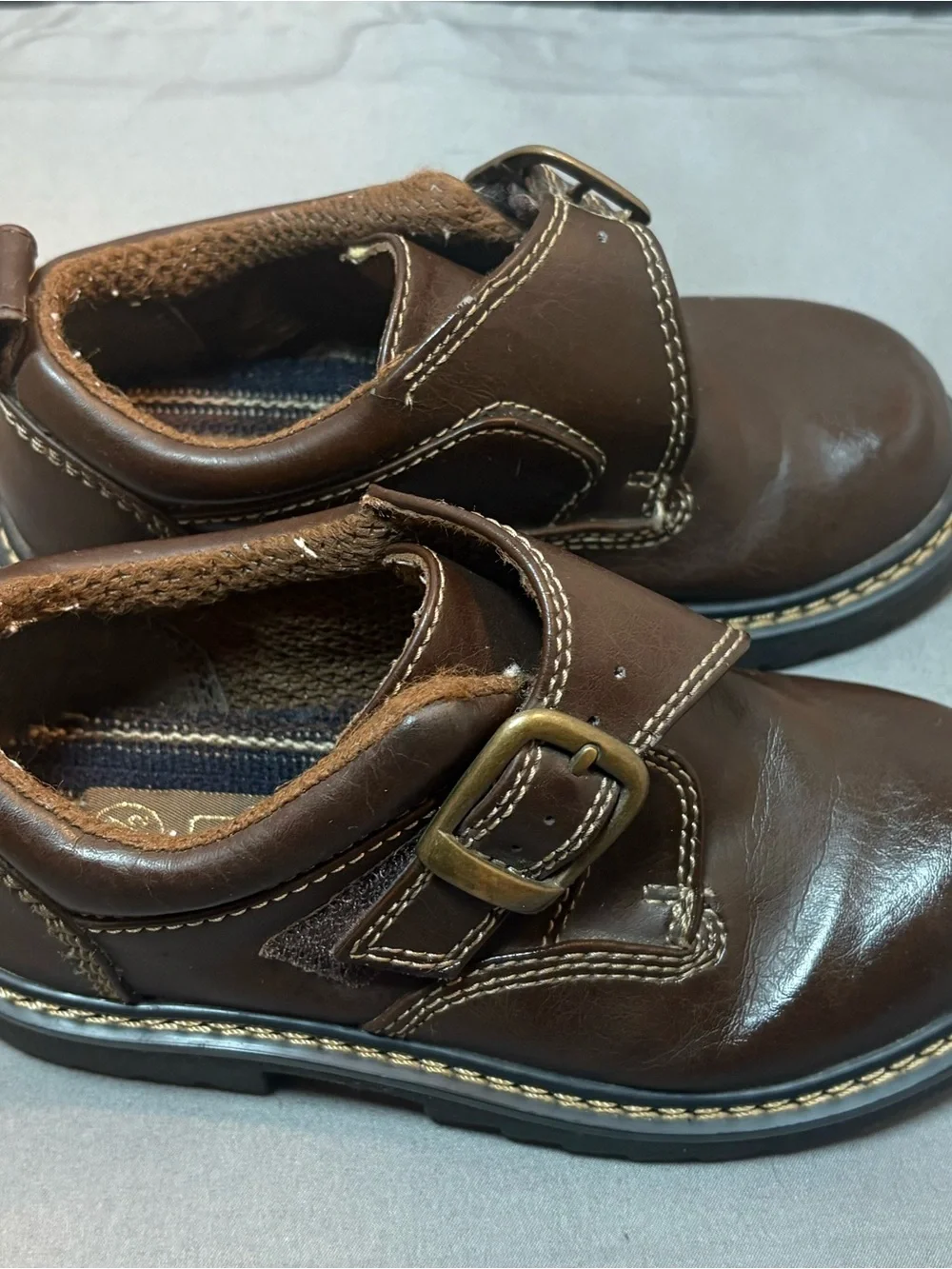 BOYS DRESS SHOES SMARTFIT LEATHER BUCKLE 10 1/2